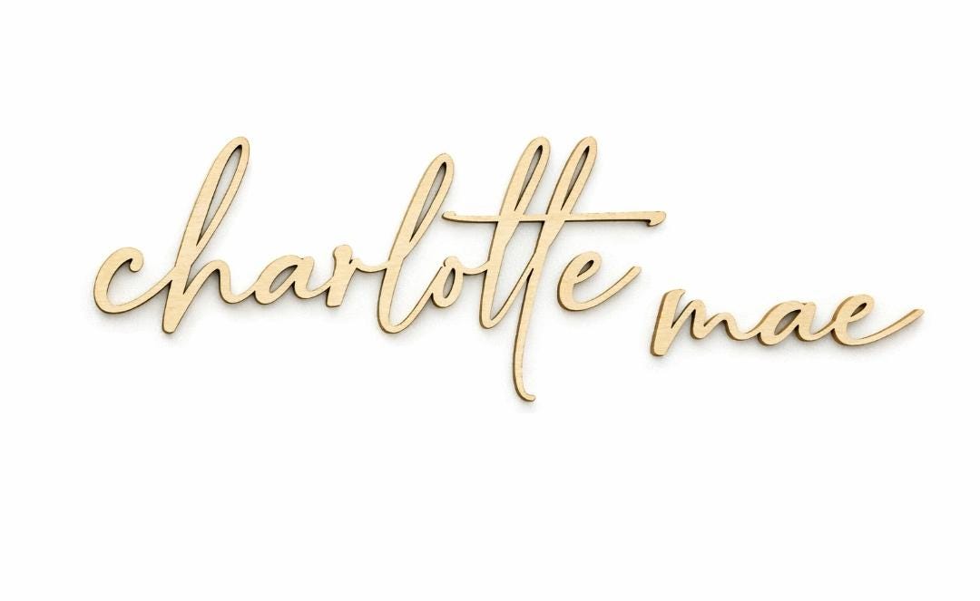 Wood Script Name Sign: Cursive Baby Nursery Wall Decor - Etsy