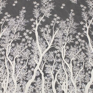 Luxury Sequin Embroidery Lace Fabric: Off-White Bridal Dress Material