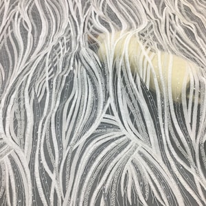 Heavy Sequin Lace Fabric Beaded Lace, Bridal Gown Lace, Wedding Dress Fabric, Embroidered Lace 3D Beaded Lace Fabric By The Yard