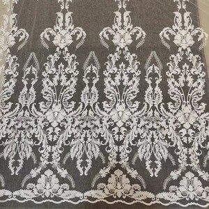 Elegant Sequin Embroidery Lace Fabric for Bridal Wedding Dress, Wedding Dress Lace Fabric ,DIY Dance Costume Fabric Veil Lace By The Yard