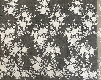 Elegant Floral Embroidery Lace Fabric: Off-White Wedding Dress Lace By The Yard