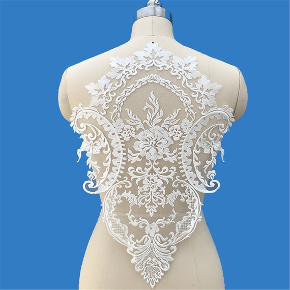 Buy 2019 New Design Embroidery Lace Applique Bridal Bodice Lace Wedding Dress Lace Applique Large Floral Lace Applique by the Piece Online in India Etsy