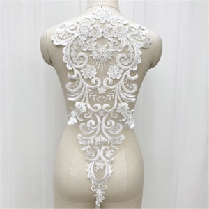 Luxury Beaded Bridal Lace Applique, Wedding Gown Bridal Dress Patch Accessories, Bridal Veil Lace Applique