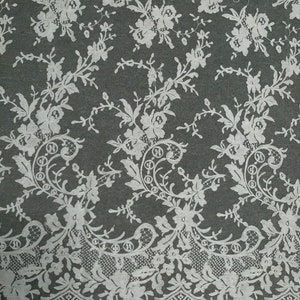 Off-White Chantilly Lace Fabric: Bridal Wedding Dress Veil, 59&quot; Wide