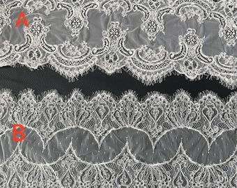 3 Meters Corded Chantilly Lace Trim, Bridal Gown Veil Lace
