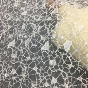 3D Beaded Lace Fabric, Tulle Embroidery Lace Fabric for Wedding Dress, Bridal Gown Lace, Sequin Lace Fabric By The Yard