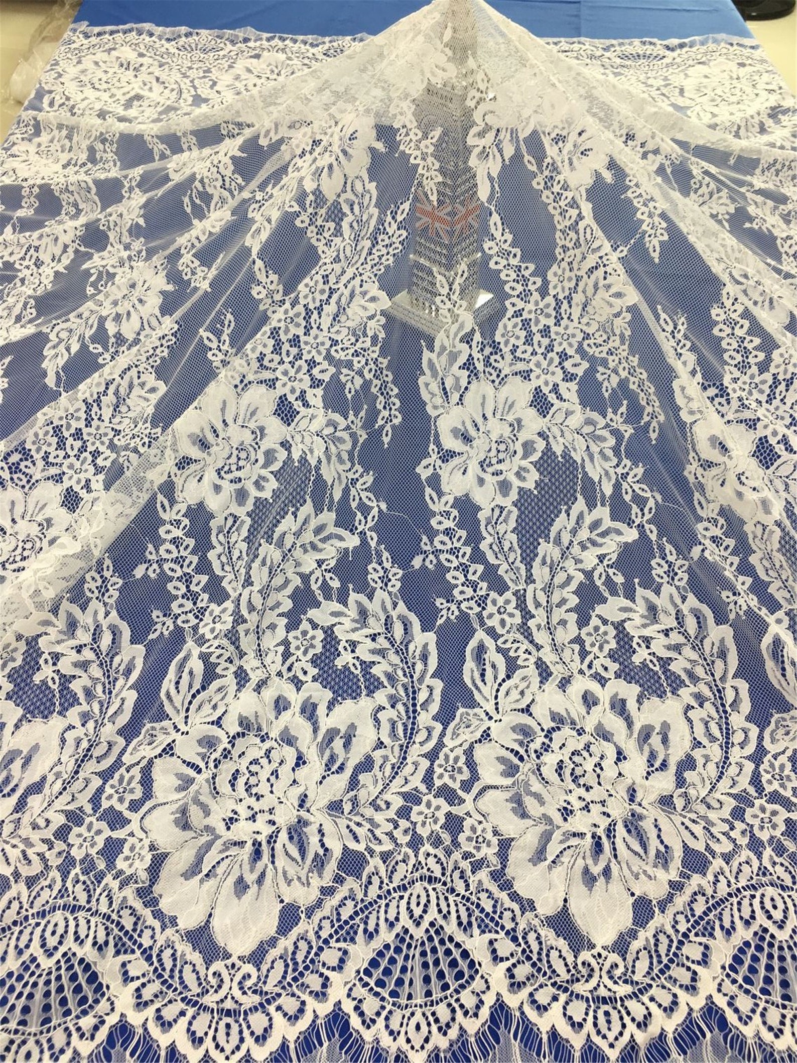 Floral Lace Fabric Mesh Chantilly Lace Fabric Etsy