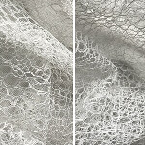 2 Colors Exquisite Tulle Embroidery Lace Fabric, Corded Tulle Lace Fabric, French Lace Fabric for Prom Dress by 1 Yard