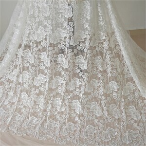 Sequin Floral Embroidery Lace Fabric: Bridal Wedding Dress Veil Tulle
