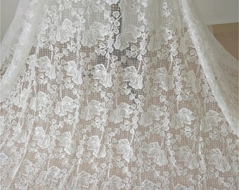Sequin Floral Embroidery Lace Fabric: Bridal Wedding Dress Veil Tulle