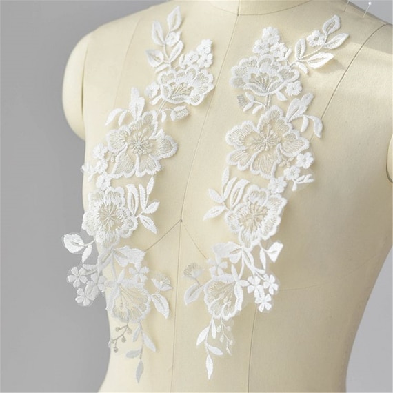 2019 New Style Large Flower Patch Wedding Dress Lace Applique 