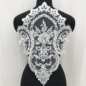 Bridal Lace Applique Flower Lace Applique Embroidered Lace Applique Wedding Lace Applique Bridal Veil Lace Applique