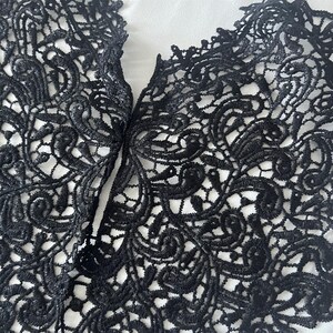 Black Lace Collar Applique: Elegant Neckline Trim, Costume Sewing Craft image 8