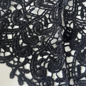 Black Lace Collar Applique: Elegant Neckline Trim, Costume Sewing Craft image 10