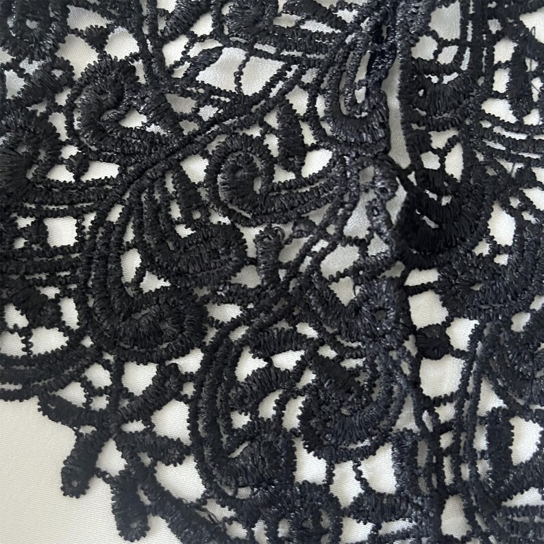 Black Lace Collar Applique: Elegant Neckline Trim, Costume Sewing Craft image 10