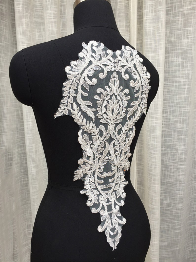 APPLIQUES DE DENTELLE De Fleurs Noires 3D Paillettes De Verre Embellissements EUR 23,71 - FR