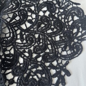 Black Lace Collar Applique: Elegant Neckline Trim, Costume Sewing Craft image 9