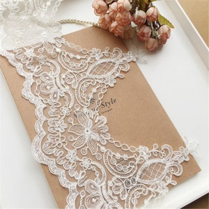 High Quality Embroidery Lace Trim, Wedding Dress Lace Trim Edge, Bridal Veil Lace, Embroidery Tulle Floral Lace Trim By The Yard