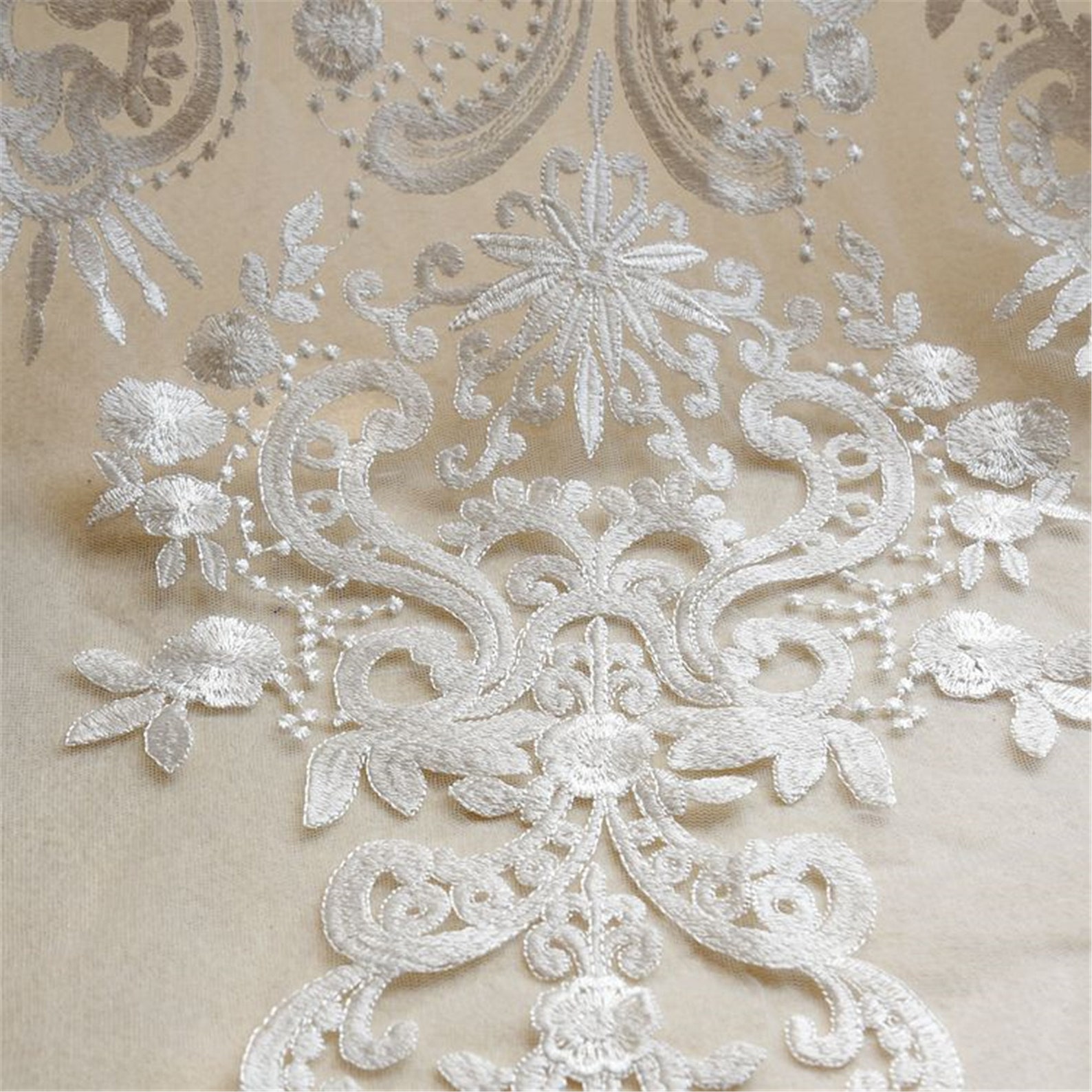 Luxury Embroidery Lace Fabric, Wedding Dress Fabric, DIY Prom Dress