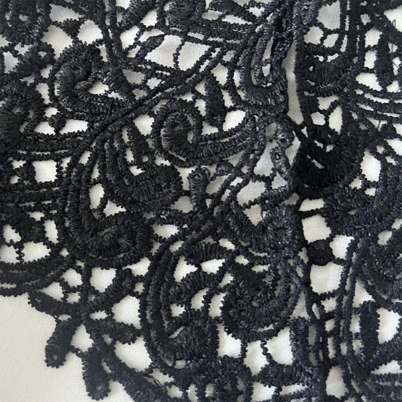 Black Lace Collar Applique: Elegant Neckline Trim, Costume Sewing Craft image 4