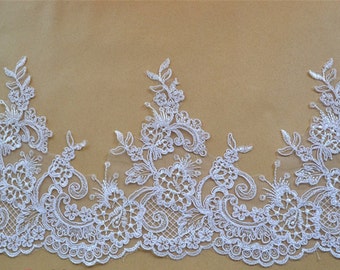 New bridal lace trim, alencon lace trim, cord lace, guipure lace trim, scalloped  wedding dress lace trim lace trim for bridal veil