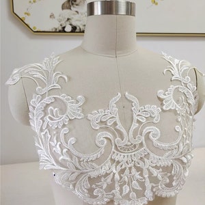 High Quality Black Collar NeckLine Applique Lace Trim Fabric Costume Sewing Applique Crafts Retro Lace Collar Applique