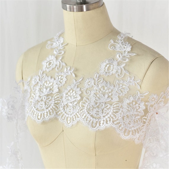3 Colors Alencon Lace Trim Wedding Lace Trim Bridal Veil | Etsy