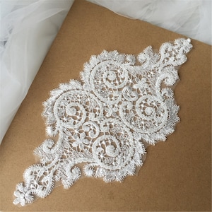 Sequin Beaded Bridal Lace Applique Wedding Dress Pearls Lace Appliques