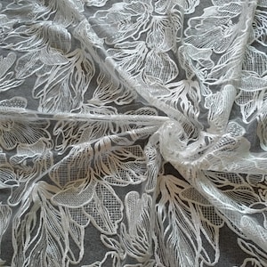 NEW!!! Beautiful heavy embroidered Flower Bridal Lace, wedding floral lace fabric, Sequins Lace, Couture Lace Alencon Lace fabric