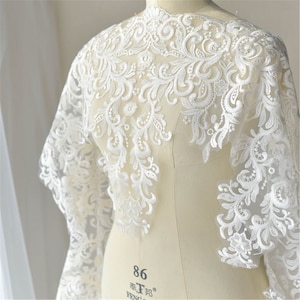 Lace Trimming by the yard, French Lace, Alencon Lace, Bridal Gown lace, Wedding Lace Trim, White Lace For Bridal Veil