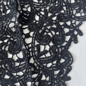 Black Lace Collar Applique: Elegant Neckline Trim, Costume Sewing Craft image 7