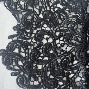 Black Lace Collar Applique: Elegant Neckline Trim, Costume Sewing Craft image 3