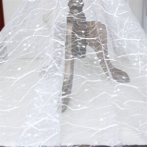 Unique Sequin Lace Fabric, Wedding Dress Fabric, Bridal Veil Lace Fabric, Tulle Embroidery Lace Fabric, French Lace Fabric By The Yard