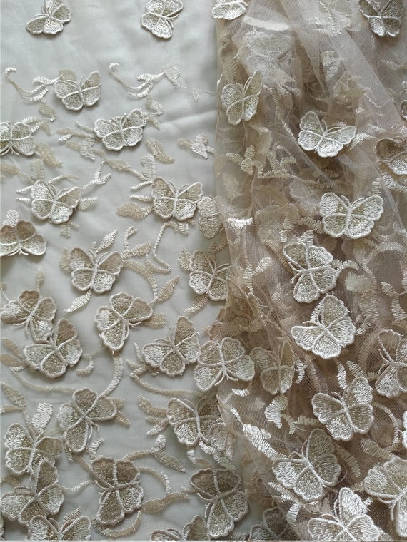 Flower 3d lace by the yard Embroidered wedding gown dress cloth lace guipure material