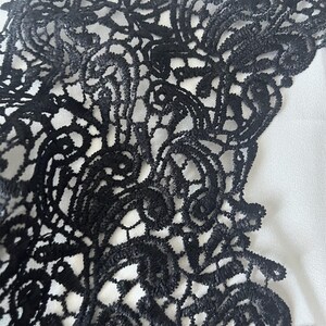 Black Lace Collar Applique: Elegant Neckline Trim, Costume Sewing Craft image 5