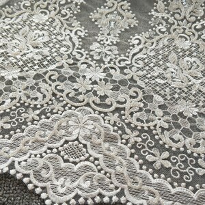 Luxury Beaded Bridal Lace Fabric High Grade Embroidery - Etsy