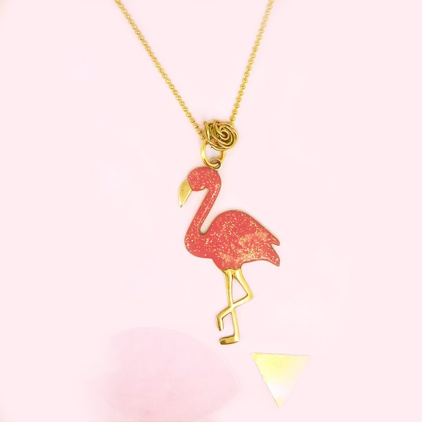 handvollendet Coral Flamingo Glitter - Halskette