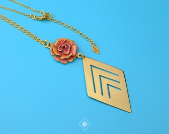 handvollendet Rose Leaf Geometric - Kette