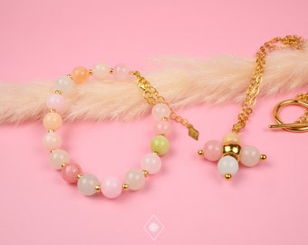 handvollendet Pastel Jade Pearls - Kette und Armband