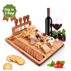 Charcuterie Wedding Gift, Cheese Board with knives, Personalized Cheese Board,  Anniversary Gift, Engagement Gift Mother&#39;s And Father&#39;s Day