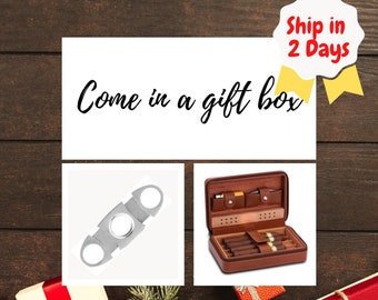 gift for men, Mother's  And Father's Day Gift for him  Wedding favors for Groomsmen,  , Cigar cutter, Black, Cigar bag, Gift Box set 7