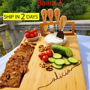 Charcuterie Cheese Board Mother's And Father's Day gifts for him Set for Housewarming & Wedding gift Thanksgiving, image 4