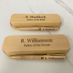 Pen Gepersonaliseerde berkenhouten balpen voor Vaderdag Thanksgiving, eerste kerstdag, Moederdag