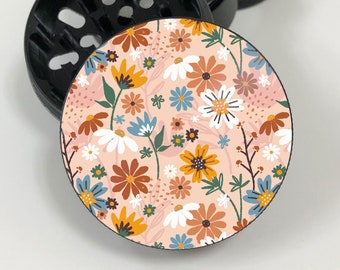 Grinder with hand painted abstract floral pattern