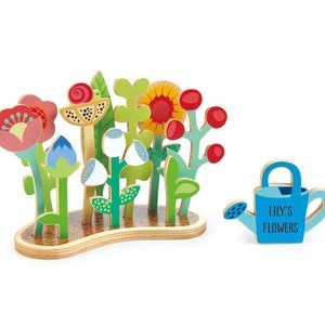 Personalized Montessori Toys, Flower Bed, Wooden Toys, Gift For Boy, Gift for Girl, Toys Bag gift for kid, Birthday gift Waldorf