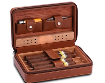 Personalized Cigar Bag, Valentines gifts for him Box, Cigar Set, Husband Cigar Case, Cigar Gift, Luxury Cigar Travel Case, Groomsmen Gift