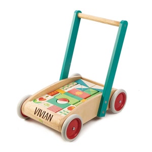 Jouets Montessori personnalisés, trotteur, jouets en bois, cadeau pour garçon, cadeau pour fille, sac à jouets le jour de Noël, cadeau d'anniversaire Waldorf