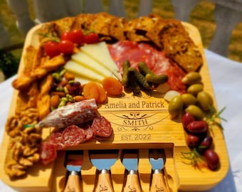 Charcuterie Cheese Board Mother's  And Father's Day gifts for him Set for Housewarming & Wedding gift Thanksgiving,