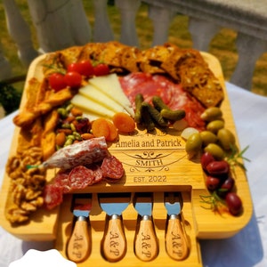 Charcuterie Cheese Board Mother's And Father's Day gifts for him Set for Housewarming & Wedding gift Thanksgiving, image 1