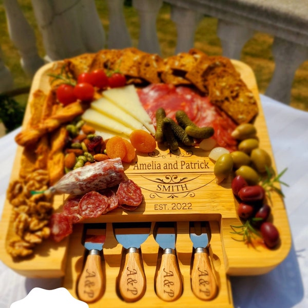 Charcuterie Cheese Board Mother's  And Father's Day gifts for him Set for Housewarming & Wedding gift Thanksgiving,